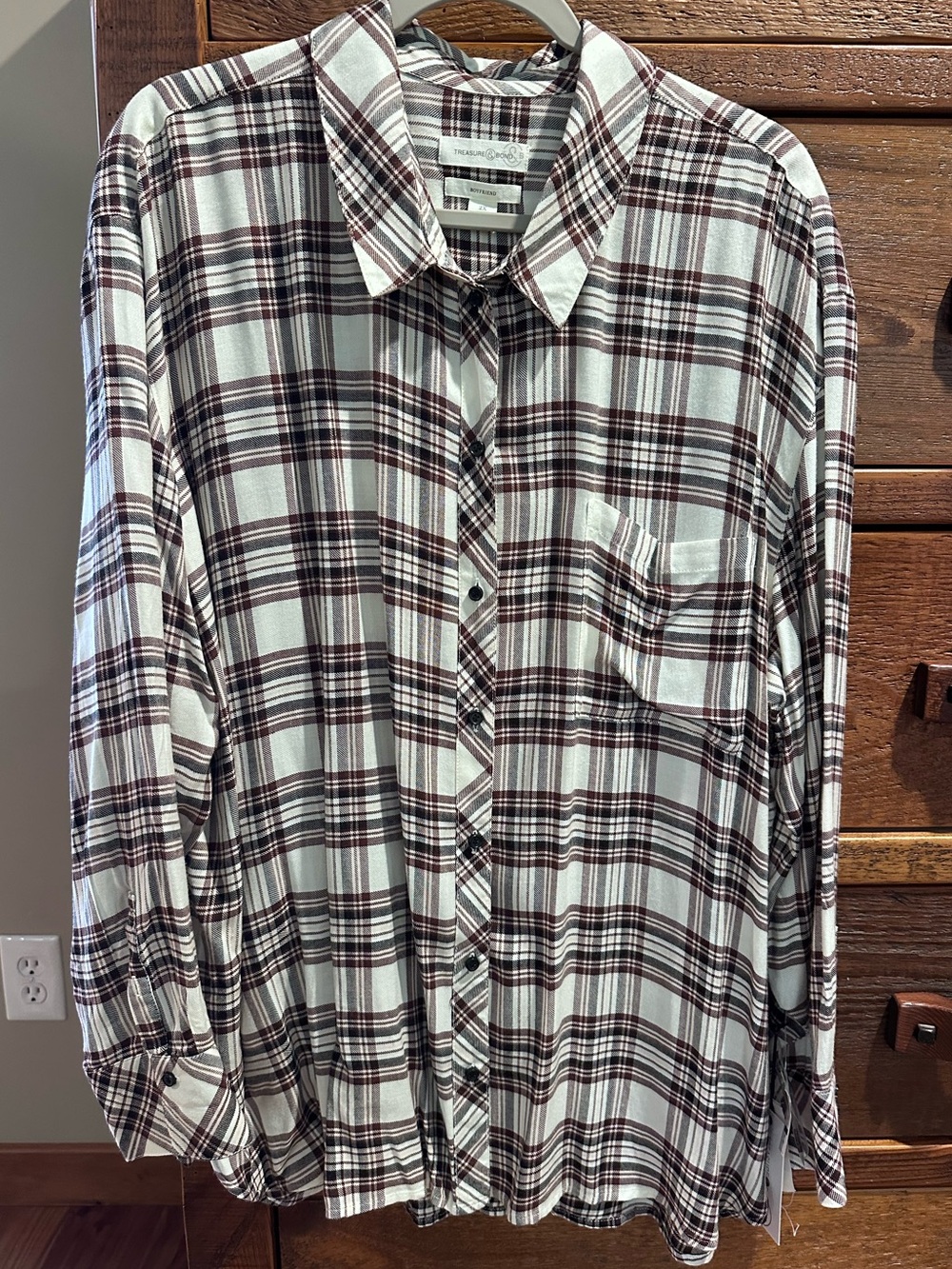 Treasure & Bond Plaid Button-Up Shirt